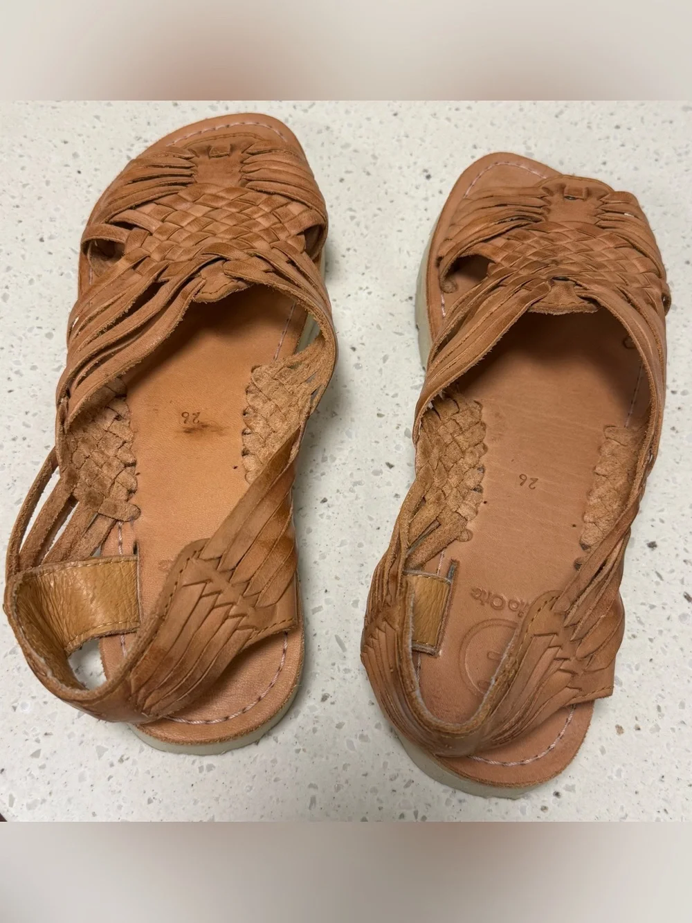Women’s Braided Leather Sandals in Tan